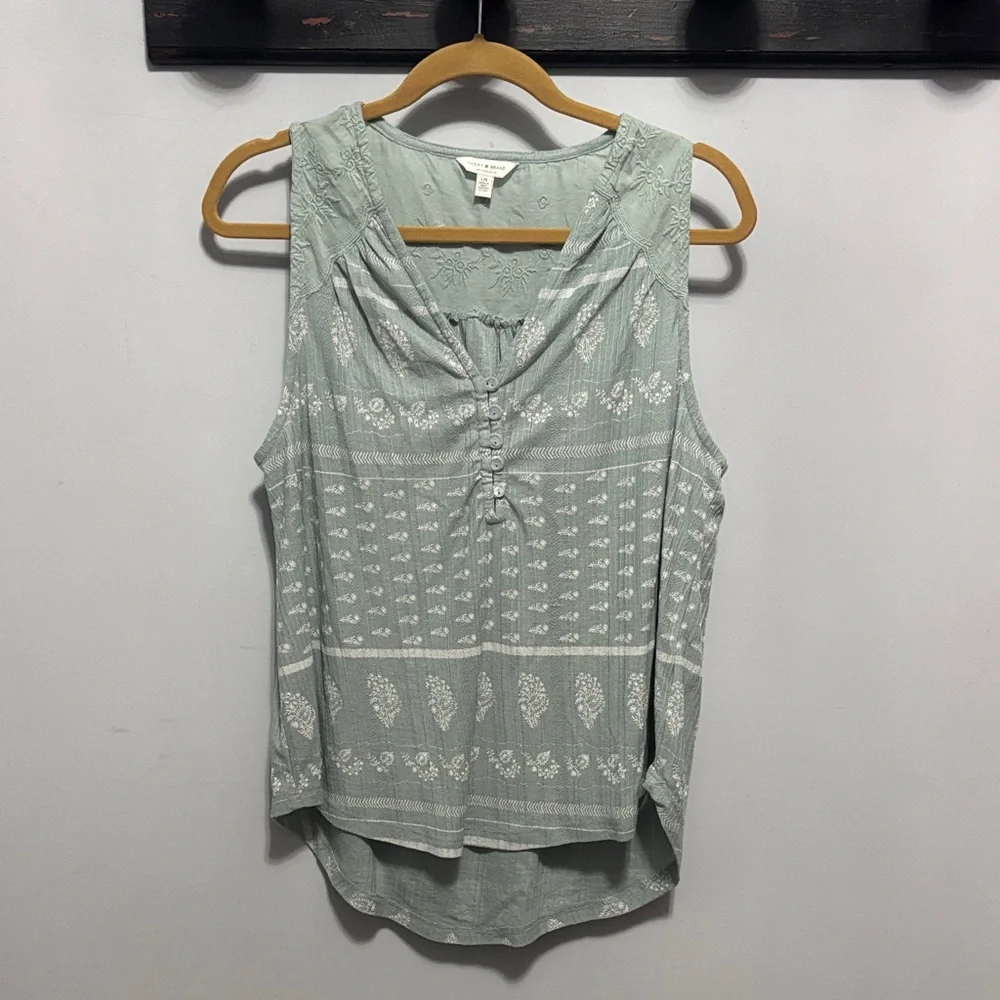 Women's lucky Brand Sleeveless Top - Light Green knit - Picture 1 of 5